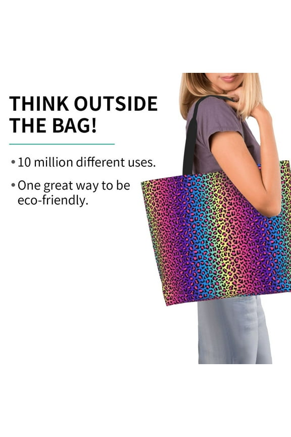 Leopard Neon Rainbow Gradient Pattern Minimalist Crossbody Bag for Women Scratch-Resistant Oxford Fabric Multi-Functional Carryall Office Travel Versatile