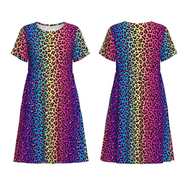 neon rainbow dress Wholesale Pastel Neon Rainbow T-Shirt Dress for your store