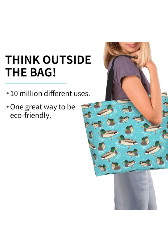 Mallard Ducks Swimming In The Lake Pattern Minimalist Crossbody Bag for Women Scratch-Resistant Oxford Fabric Multi-Functional Carryall Office Travel Versatile