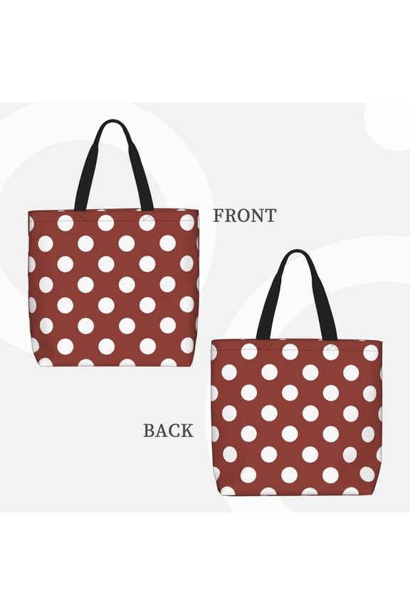 Maroon And White Polka Dot for Reinforced Shoulder Tote Bag Scratch-Proof Design Spacious Organizer Crossbody Carry Daily Commute Must-Have