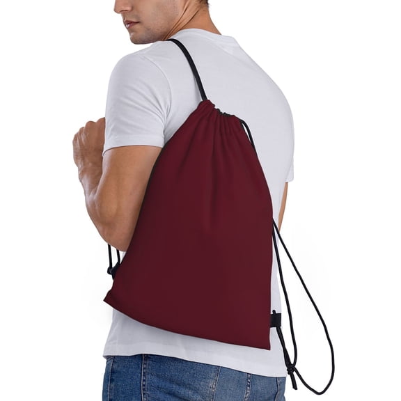 Horeoi Maroon Print Drawstring Bags for Gym Sports Yoga Travel Lightweight Foldable Sackpack for Men Women Teens