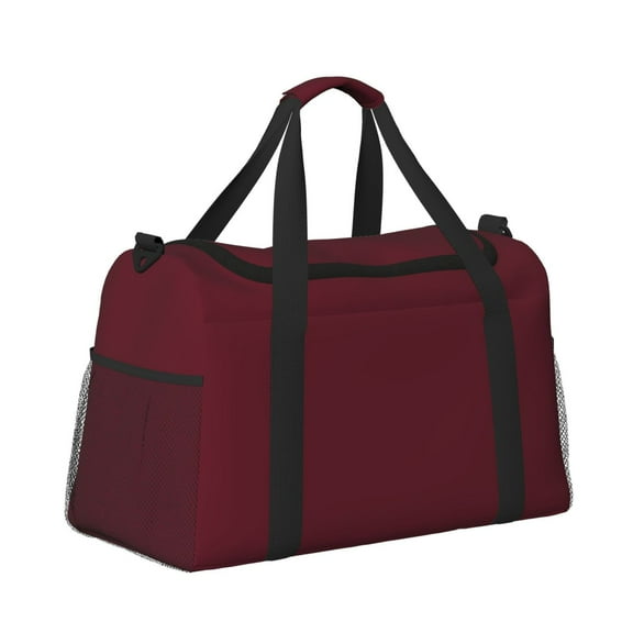 Horeoi Maroon for Travel Duffle Bag with Adjustable Strap - Large Capacity Hand Carry for Gym Sports Outdoor