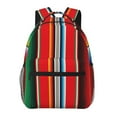 thumbnail image 1 of Horeoi Mexican Serape Blanket Stripes Print Eco-Friendly Lightweight Student Backpack for School Travel - Ergonomic Padded Laptop Compartment & Multi-Pocket Design, 1 of 5