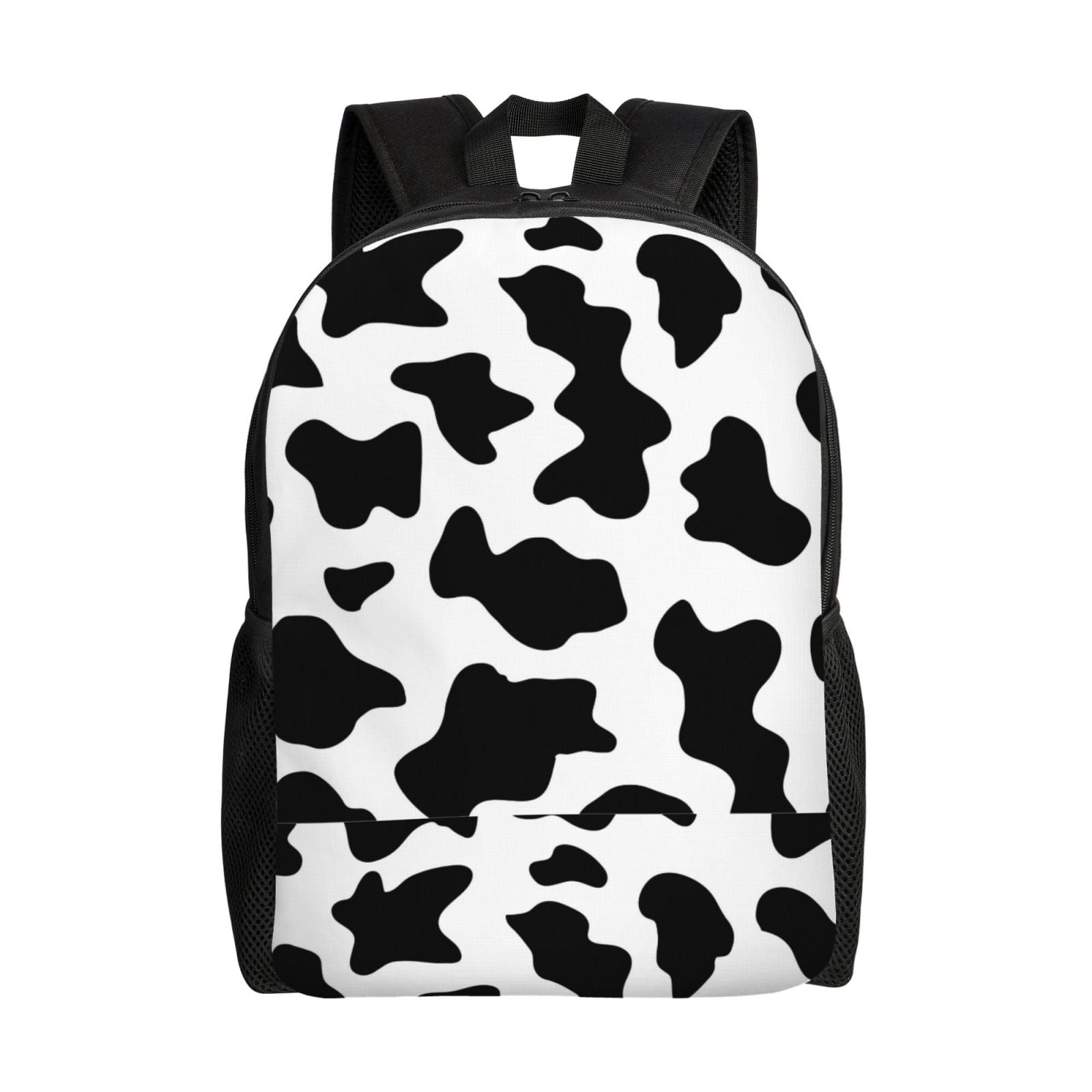 Horeoi Milk Cow Print Waterproof 600D Oxford Laptop Backpack for School Travel Work - Lightweight Durable Bag with Adjustable Straps