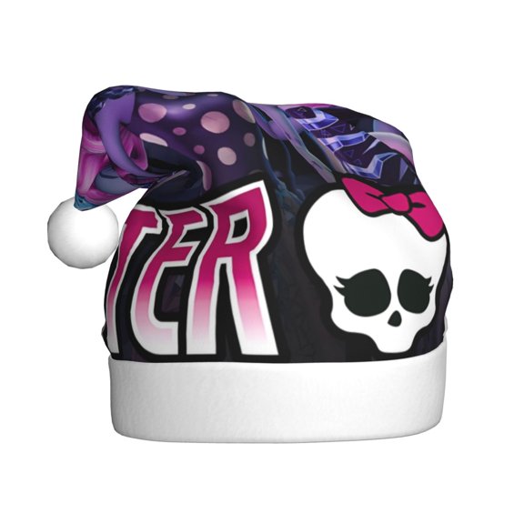 Horeoi Monster High Print Christmas Sweater Hat Light up Xmas Beanie Plush Cap Unisex Winter Hat for Christmas Party Favors Fit for Adults and Kids-1
