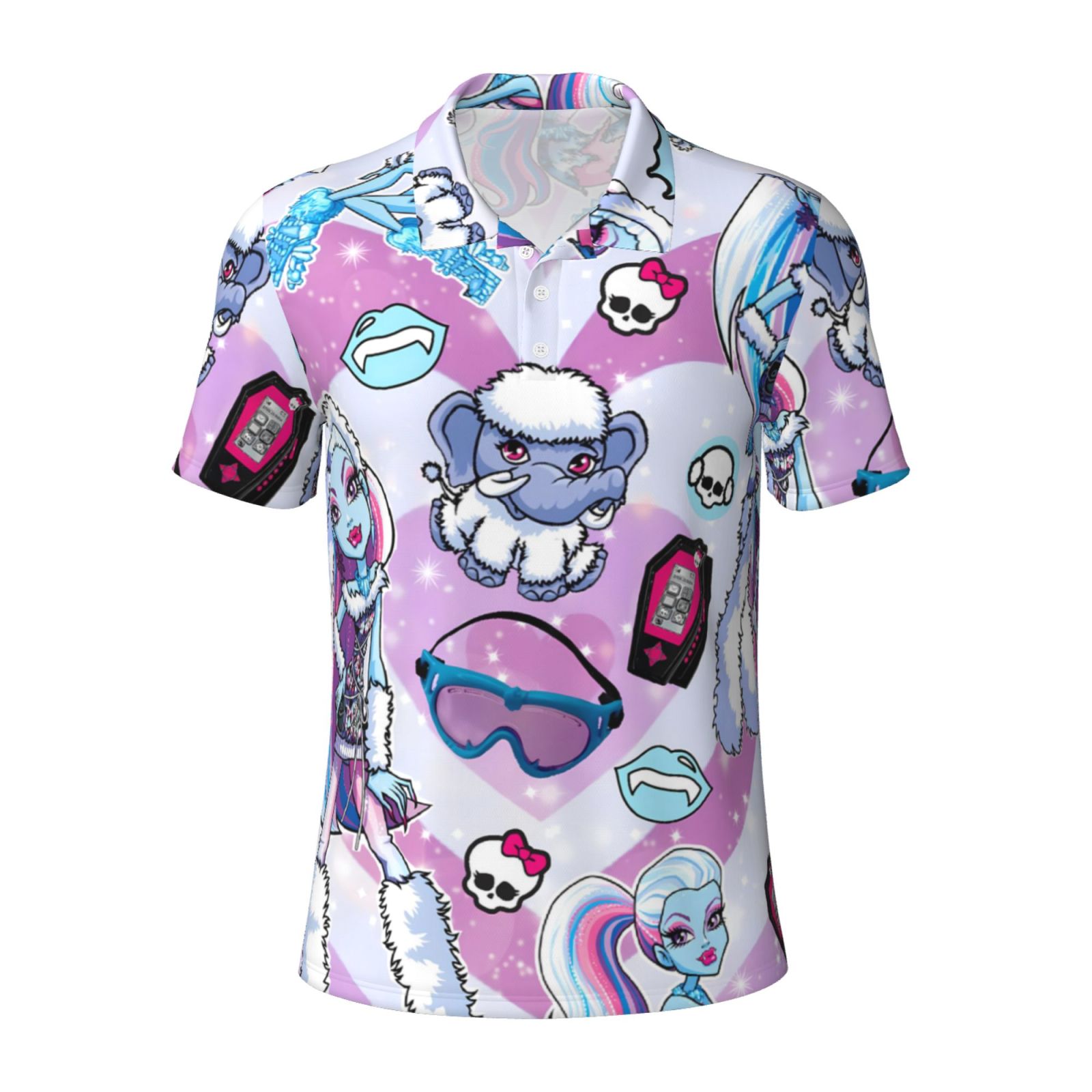 Horeoi Monster High Print Mens Golf Shirt Moisture Wicking Quick-Dry ...