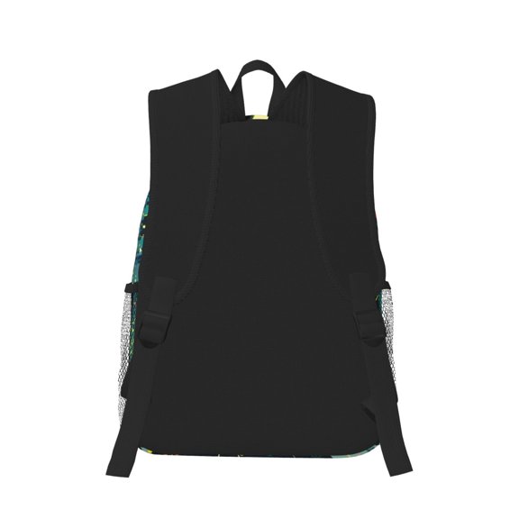 Horeoi Mystical Black Cat Fireflies Print Casual Backpack for School Work Travel Hiking with Laptop Compartment and Side Pockets Lightweight Design