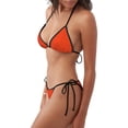 thumbnail image 1 of Horeoi Orange Pattern Women's Adjustable Bikini Set High-Cut Two-Piece Swimsuit for Beach Pool Party Tropical Vacation, 1 of 5