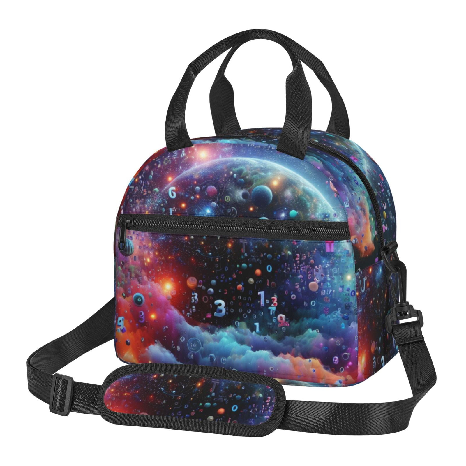Horeoi Outer Space Floating Numbers And Letters for Insulated Lunch Bag ...