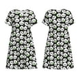 thumbnail image 1 of Horeoi Panda Bear Print Women's Short Sleeve Dress Breathable Polyester-Spandex All-Over Print A-Line Side Pockets Elastic Waist, 1 of 6