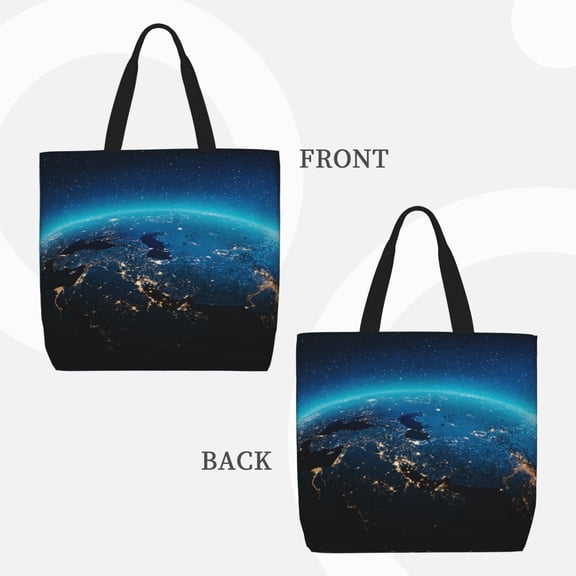 Horeoi Planet Earth for Reinforced Shoulder Tote Bag Scratch-Proof Design Spacious Organizer Crossbody Carry Daily Commute Must-Have