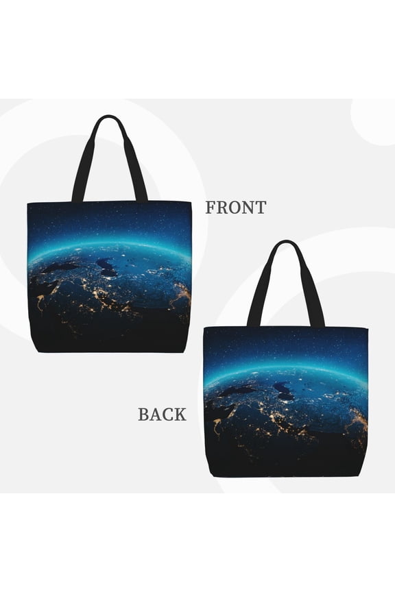 Planet Earth for Reinforced Shoulder Tote Bag Scratch-Proof Design Spacious Organizer Crossbody Carry Daily Commute Must-Have