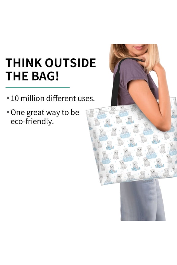 Playful Polar Bear Pals Pattern Minimalist Crossbody Bag for Women Scratch-Resistant Oxford Fabric Multi-Functional Carryall Office Travel Versatile