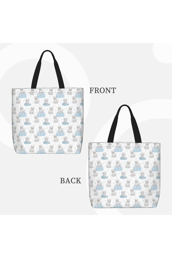Playful Polar Bear Pals for Reinforced Shoulder Tote Bag Scratch-Proof Design Spacious Organizer Crossbody Carry Daily Commute Must-Have