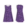thumbnail image 1 of Horeoi Purple Leopard Print Women's Sleeveless Dress Cotton-like Flared Hem Deep Side Pockets Above-Knee, 1 of 6