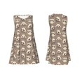 thumbnail image 1 of Horeoi Raccoon Print Women's Sleeveless Dress Cotton-like Flared Hem Deep Side Pockets Above-Knee, 1 of 6
