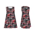 thumbnail image 1 of Horeoi Red And Blue Cars Print Women's Sleeveless Dress Cotton-like Flared Hem Deep Side Pockets Above-Knee, 1 of 6