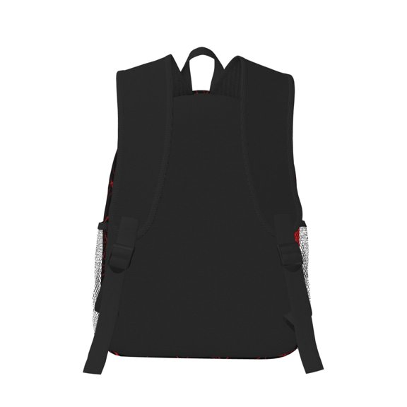 Horeoi Red Spider On The Web Print Casual Backpack for School Work Travel Hiking with Laptop Compartment and Side Pockets Lightweight Design