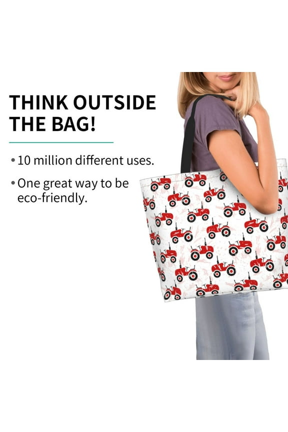 Red Wheeled Tractors Pattern Minimalist Crossbody Bag for Women Scratch-Resistant Oxford Fabric Multi-Functional Carryall Office Travel Versatile