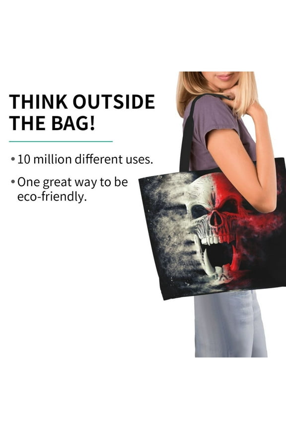 Red And White Screaming Demon Skull Pattern Minimalist Crossbody Bag for Women Scratch-Resistant Oxford Fabric Multi-Functional Carryall Office Travel Versatile