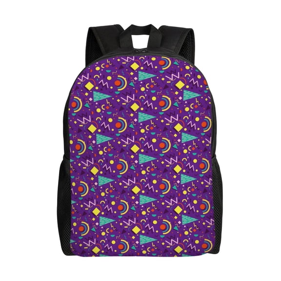 Horeoi Retro 80s Style Print Waterproof 600D Oxford Laptop Backpack for School Travel Work - Lightweight Durable Bag with Adjustable Straps