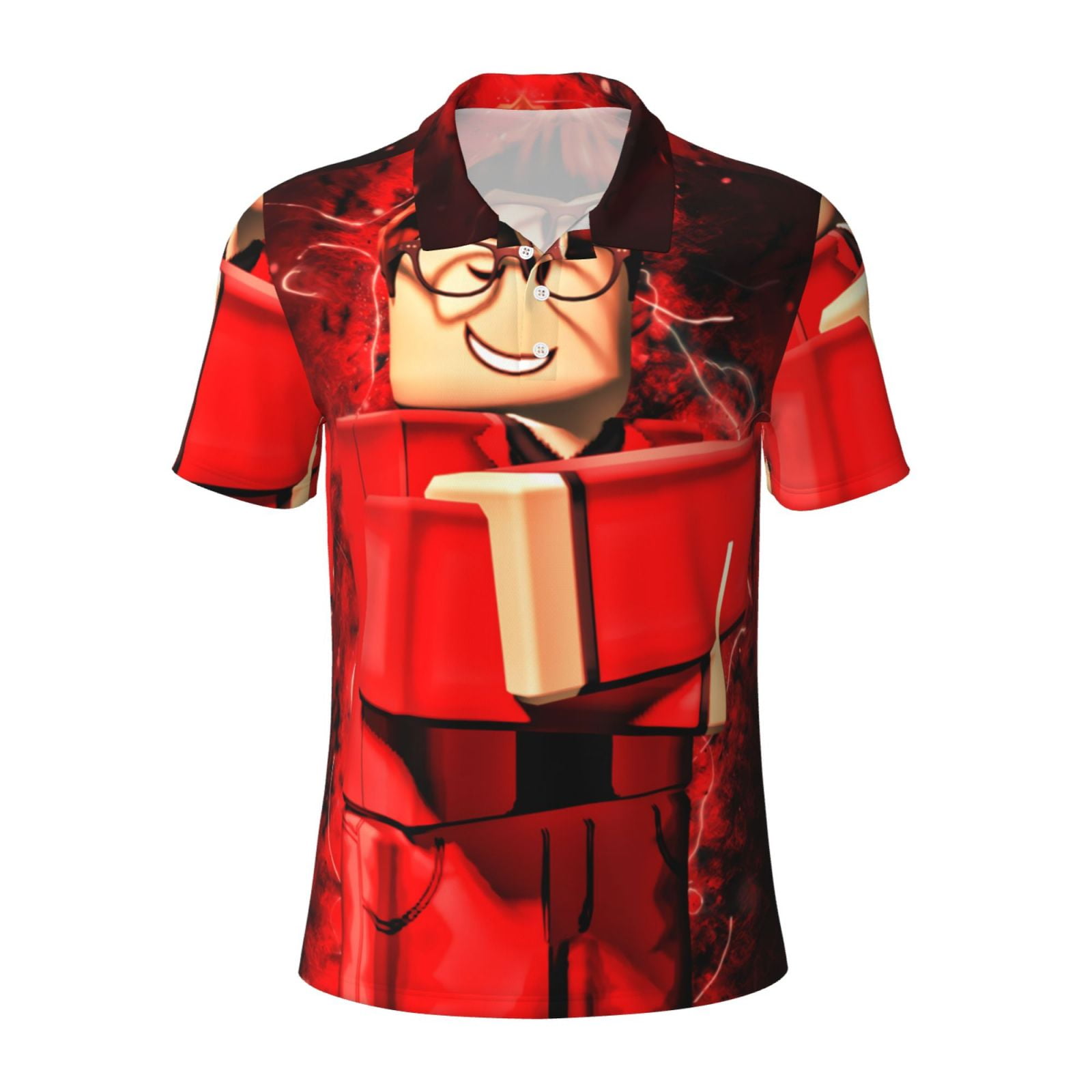 Horeoi Roblox Print Mens Golf Shirt Moisture Wicking Quick-Dry Print ...