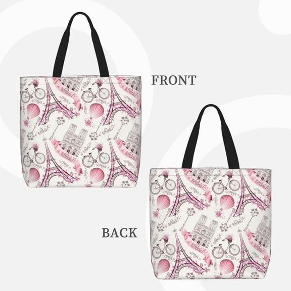 Horeoi Romantic Travel In Paris for ​Reinforced Shoulder Tote Bag Scratch-Proof Design Spacious Organizer Crossbody Carry Daily Commute Must-Have