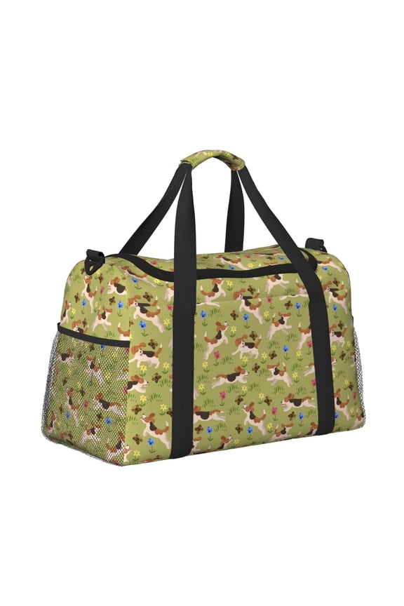 Running Beagle for Travel Duffle Bag with Adjustable Strap - Large Capacity Hand Carry for Gym Sports Outdoor