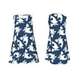 thumbnail image 1 of Horeoi Shark Print Women's Sleeveless Dress Cotton-like Flared Hem Deep Side Pockets Above-Knee, 1 of 6