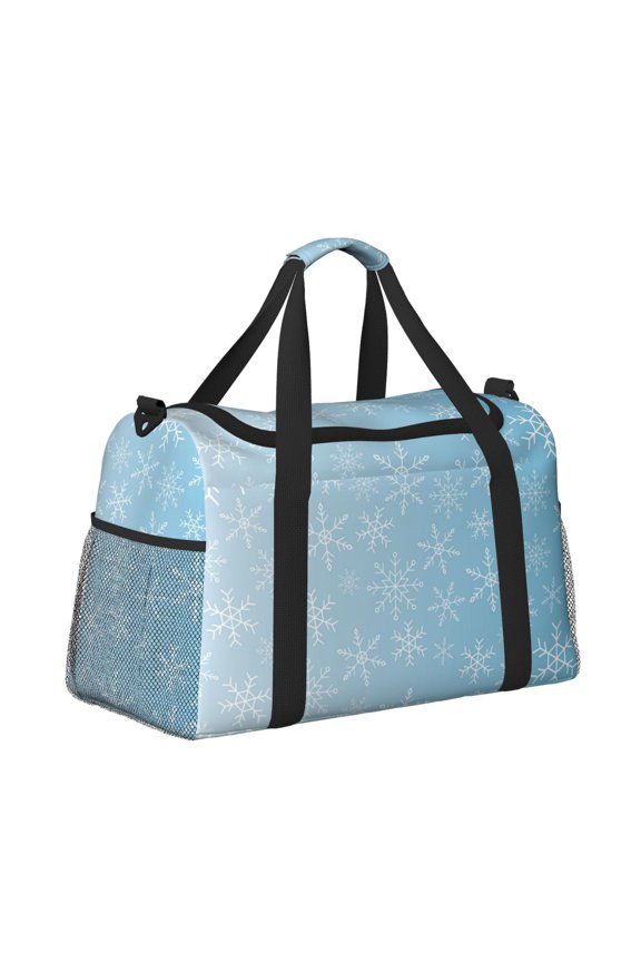 Snowflake Snowing for Travel Duffle Bag with Adjustable Strap - Large Capacity Hand Carry for Gym Sports Outdoor