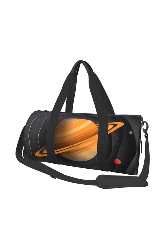 Solar System Paper Art Print Foldable Travel Duffle Bag with Removable Strap - Water-Resistant Gym Vacation Luggage Multi-Pocket Design
