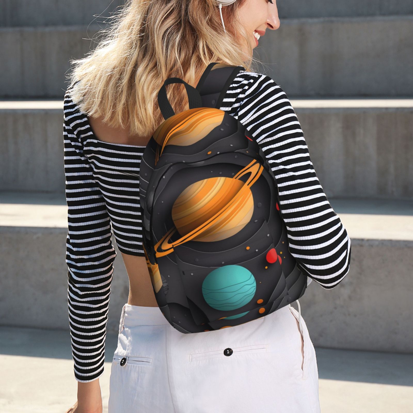 Horeoi Solar System Paper Art for Canvas Backpack for School Outdoor ...