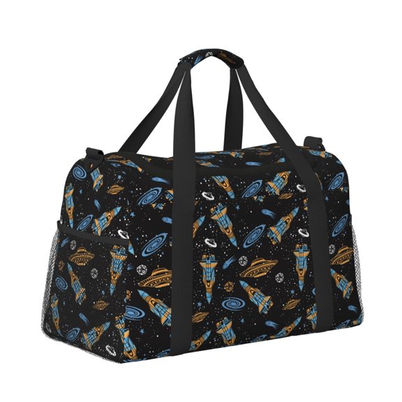 Horeoi Space Rocket for Travel Duffle Bag with Adjustable Strap - Large Capacity Hand Carry for Gym Sports Outdoor