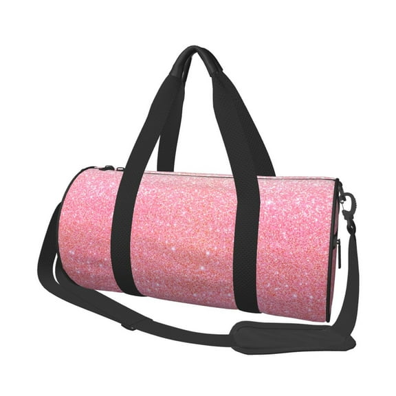 Horeoi Sparkly Glitter Print Foldable Travel Duffle Bag with Removable Strap - Water-Resistant Gym Vacation Luggage Multi-Pocket Design