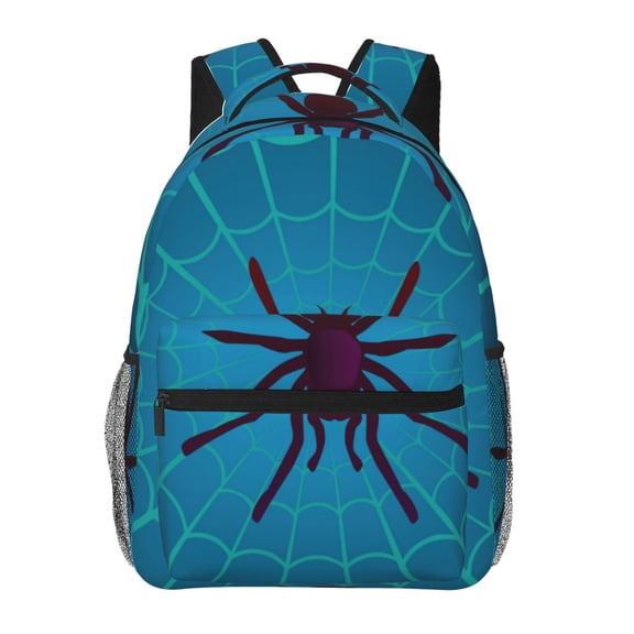 Horeoi Spider And Cobweb Print Eco-Friendly Lightweight Student Backpack for School Travel - Ergonomic Padded Laptop Compartment & Multi-Pocket Design