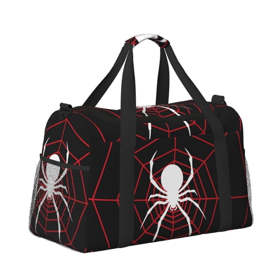 Horeoi Spider On The Web for Travel Duffle Bag with Adjustable Strap - Large Capacity Hand Carry for Gym Sports Outdoor