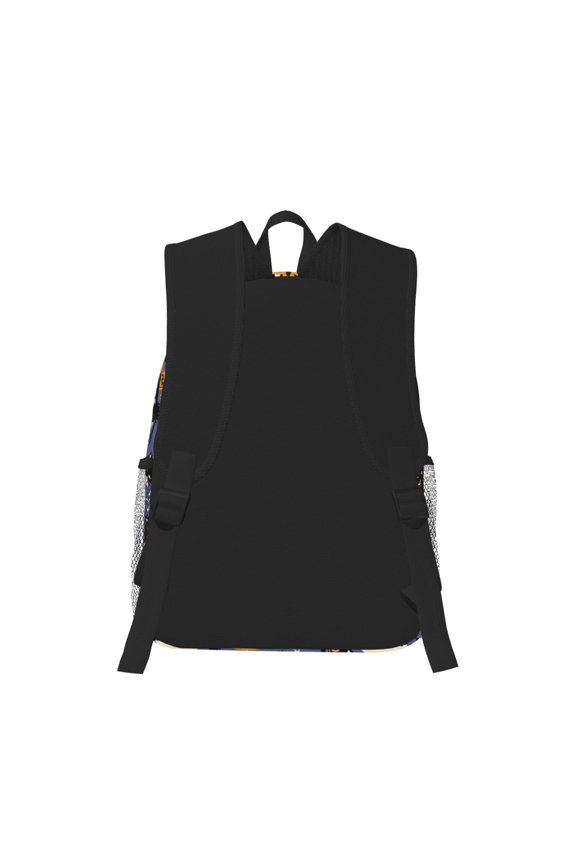 Spooky Cats And Halloween Pumpkins Print Casual Backpack for School Work Travel Hiking with Laptop Compartment and Side Pockets Lightweight Design