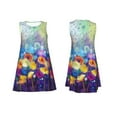 thumbnail image 1 of Horeoi Spring Flower Seasonal Print Women's Sleeveless Dress Cotton-like Flared Hem Deep Side Pockets Above-Knee, 1 of 6