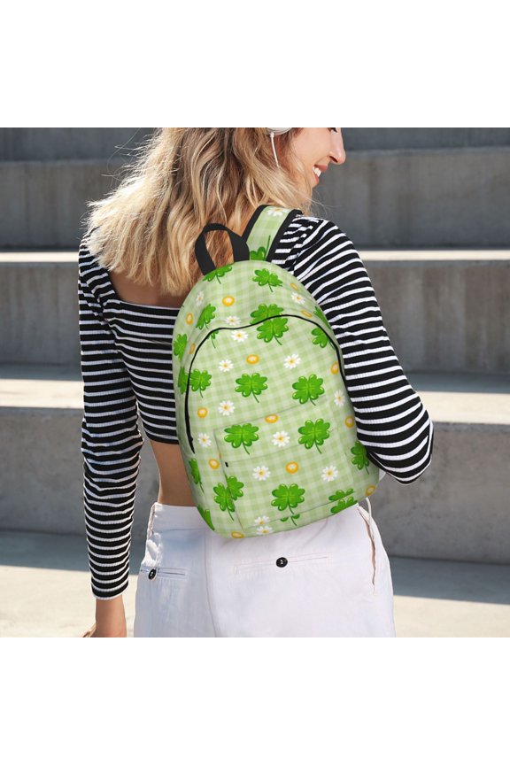 St Patrick's Day11 for Canvas Backpack for School Outdoor Travel Use Men Women Teenagers Large Capacity with Adjustable Shoulder Straps