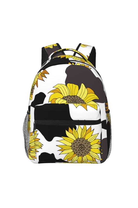 Sunflowers Country Print Eco-Friendly Lightweight Student Backpack for School Travel - Ergonomic Padded Laptop Compartment & Multi-Pocket Design