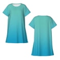 thumbnail image 1 of Horeoi Teal Turquoise Print Women's Short-sleeved Nightdress Breathable Cotton-like Material Loose A-line Knee-length, 1 of 6