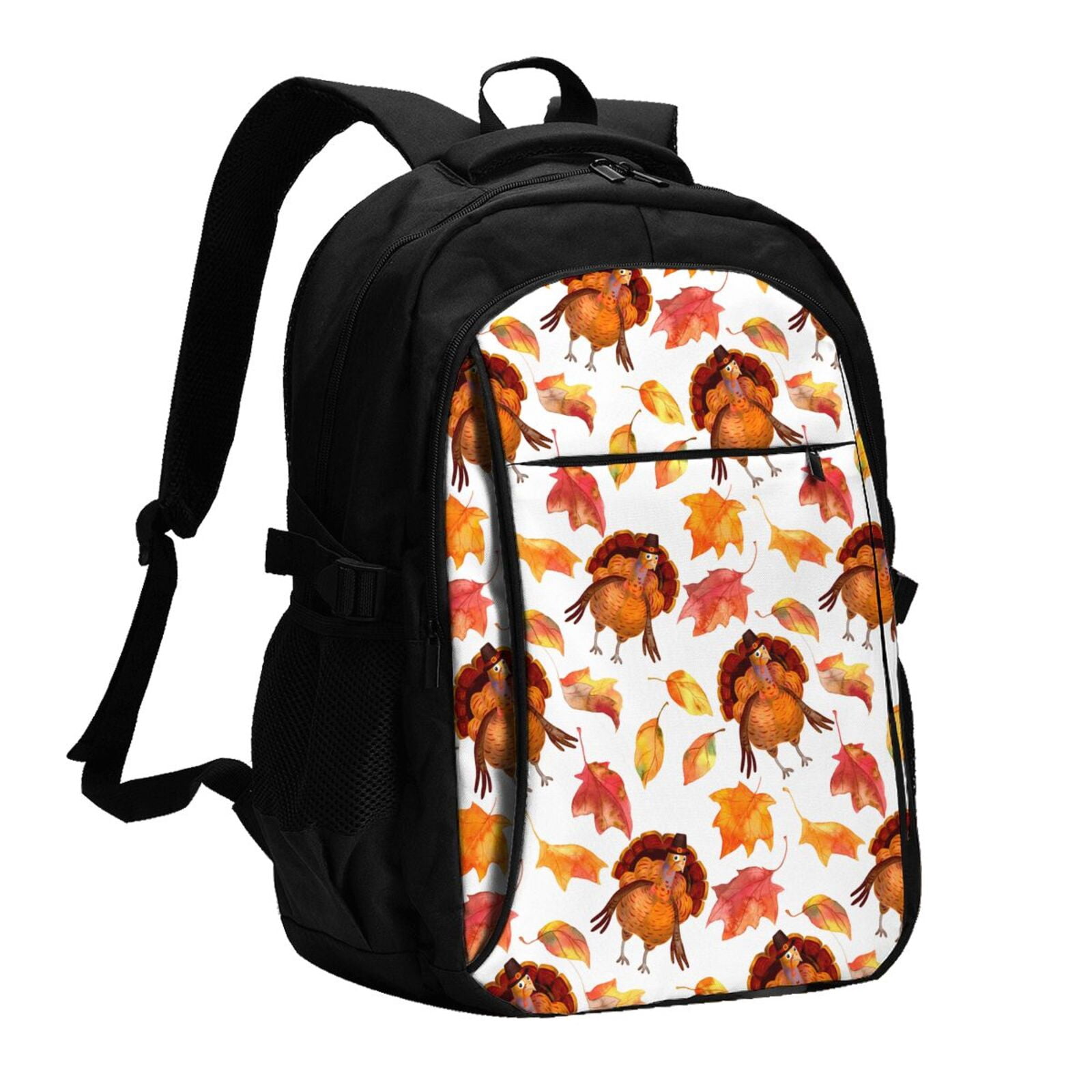 Halloween Pumpkin Orange Tartan Buffalo Plaid Women’s Anti-Theft Laptop Backpack Haunted Hallows Pumpkin Backpack – Wicked Misfit main image 3