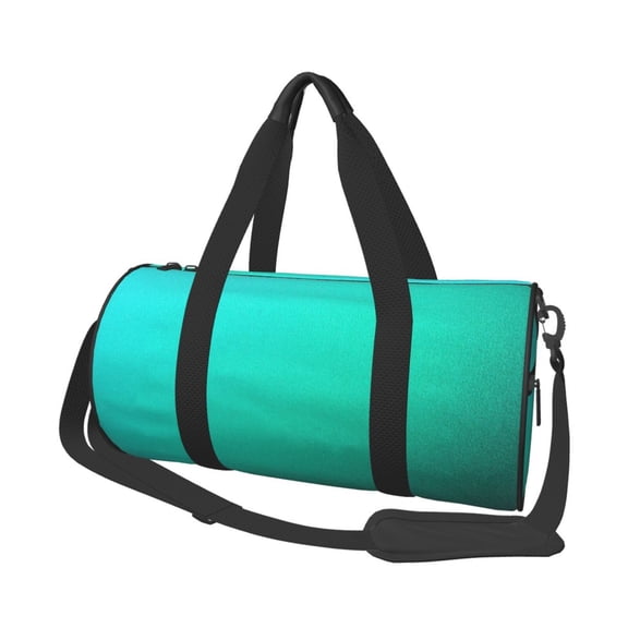 Horeoi Turquoise Light Blue Print Foldable Travel Duffle Bag with Removable Strap - Water-Resistant Gym Vacation Luggage Multi-Pocket Design