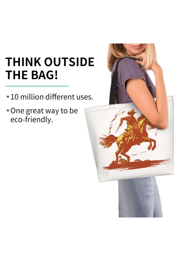 Vintage Cowboy On A Bronco Horse Pattern Minimalist Crossbody Bag for Women Scratch-Resistant Oxford Fabric Multi-Functional Carryall Office Travel Versatile