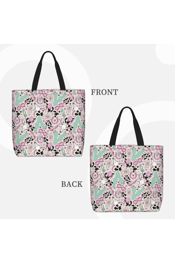 West Cowgirl Disco for Reinforced Shoulder Tote Bag Scratch-Proof Design Spacious Organizer Crossbody Carry Daily Commute Must-Have