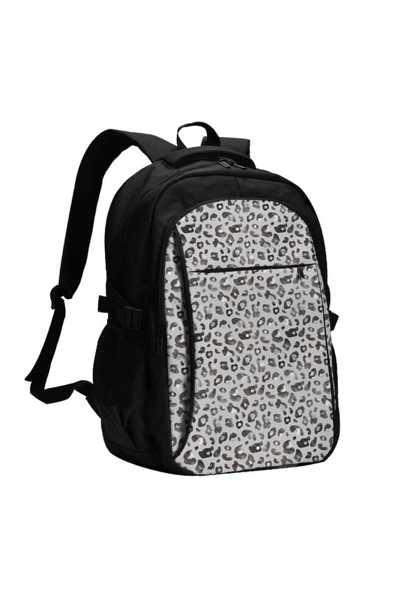 Wild Animal Leopard Print Print USB Backpack for Travel School Work with Laptop Compartment Charging Port and Anti-Theft Pocket