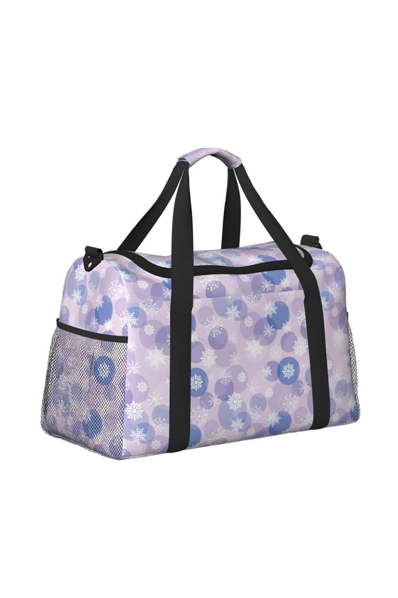 Winter With Snowflakes for Travel Duffle Bag with Adjustable Strap - Large Capacity Hand Carry for Gym Sports Outdoor