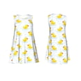 thumbnail image 1 of Horeoi Yellow Rubber Duck Print Women's Sleeveless Dress Cotton-like Flared Hem Deep Side Pockets Above-Knee, 1 of 6