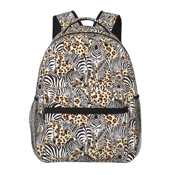 Horeoi Zebra Print Eco-Friendly Lightweight Student Backpack for School Travel - Ergonomic Padded Laptop Compartment & Multi-Pocket Design
