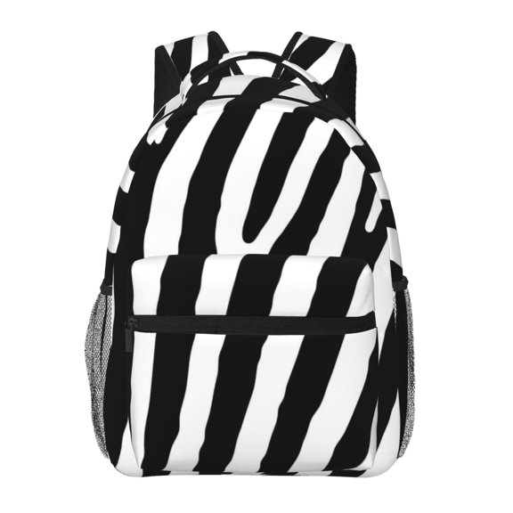 Horeoi Zebra Print Eco-Friendly Lightweight Student Backpack for School Travel - Ergonomic Padded Laptop Compartment & Multi-Pocket Design